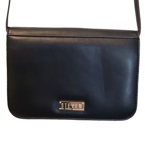 Steven by Steve Madden Black Leather Crossbody Bag